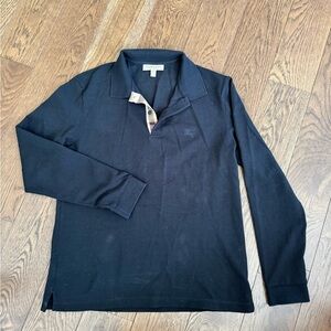 Burberry Black Long Sleeve Polo size M